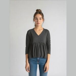 Lisa Robertson Dusty Teal Waffle Knit Babydoll Top Shirt Tee 
Size XS
NWT